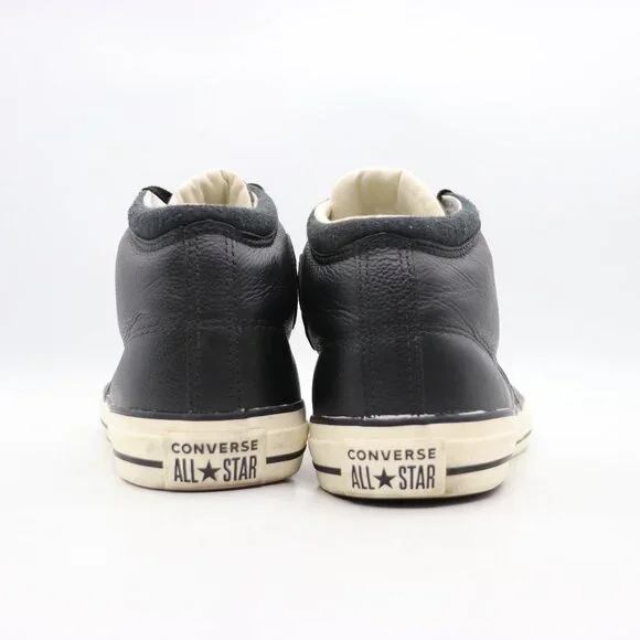 Converse High Street Mid Men's Size 13 Black Leather Casual Athletic Sneakers - Picture 5 of 9